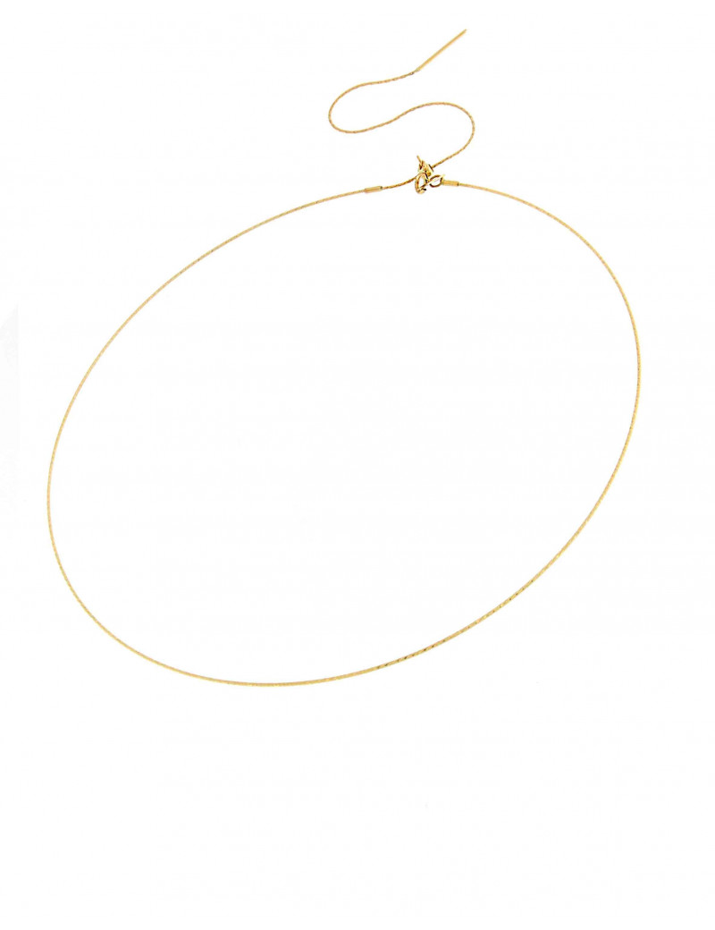 Collar Fino de Oro Amarillo 18k · Gargantilla Minimalista y Flexible