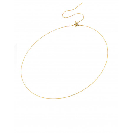 Collar Fino de Oro Amarillo 18k · Gargantilla Minimalista y Flexible