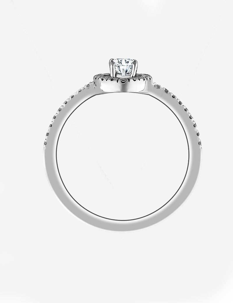Norma: Anillo solitario de oro blanco con diamantes 0,33 kts