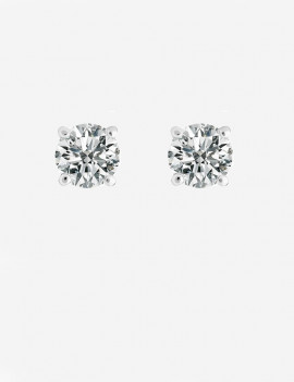 Yulia: Pendientes Dormilonas de Diamantes Oro Blanco 18k