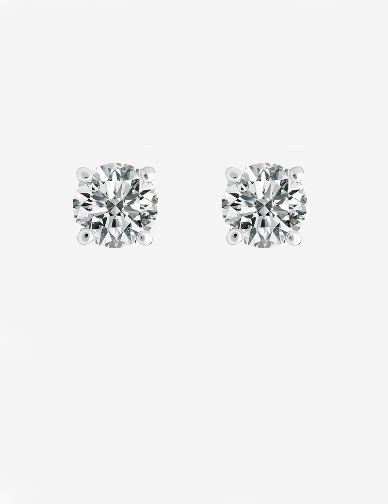 Yulia: Pendientes Dormilonas de Diamantes Oro Blanco 18k