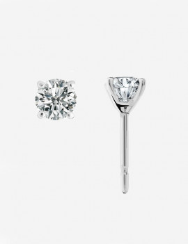 Yulia: Pendientes Dormilonas de Diamantes Oro Blanco 18k