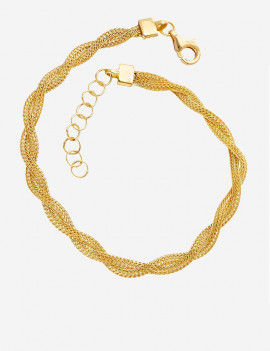 Pulsera Trenzada Oro Amarillo 18k. Pulsera de Oro Tejido