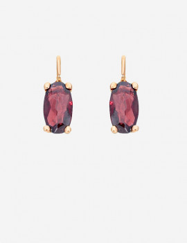 Pendientes de Oro Rosa con Granates. Pendientes Mujer Piedras de Color