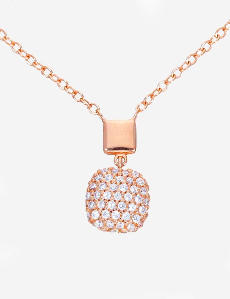 Collar Colgante de Oro 18k. Gargantilla Mujer Oro y Circonitas