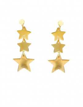 ▷ Pendientes Colgantes Estrellas de Oro 18k. Pendientes Largos de Mujer