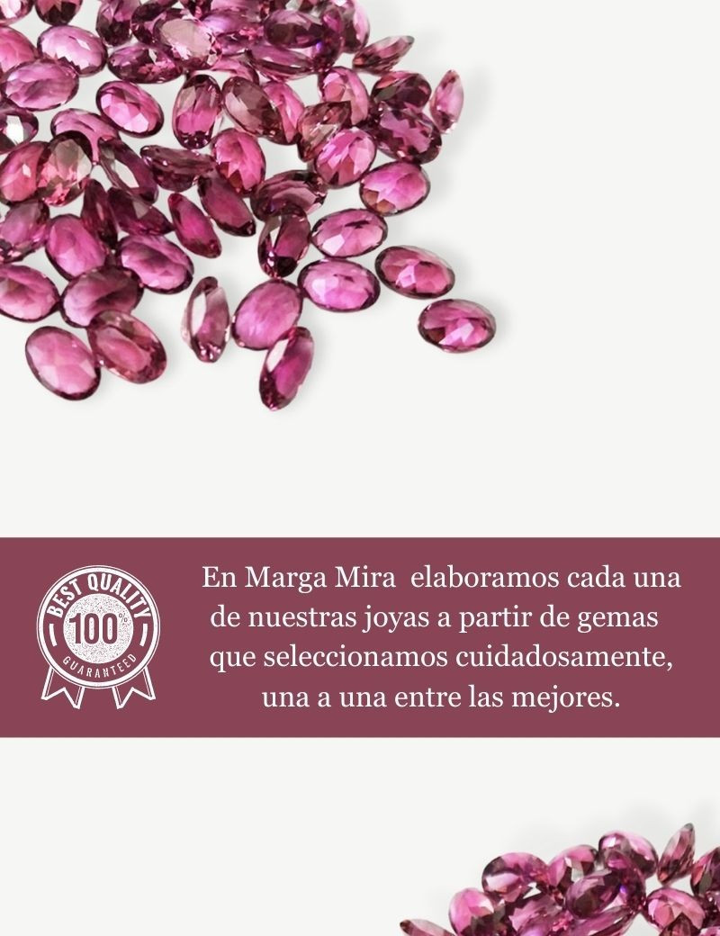 Anillo Turmalina Rosa de Oro Rosa 18 kts con Diamantes | Marga Mira
