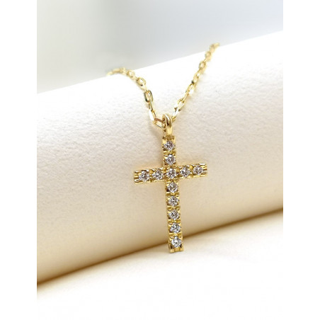 Colgante Cruz de Oro Diamantes | Joyería Marga Mira
