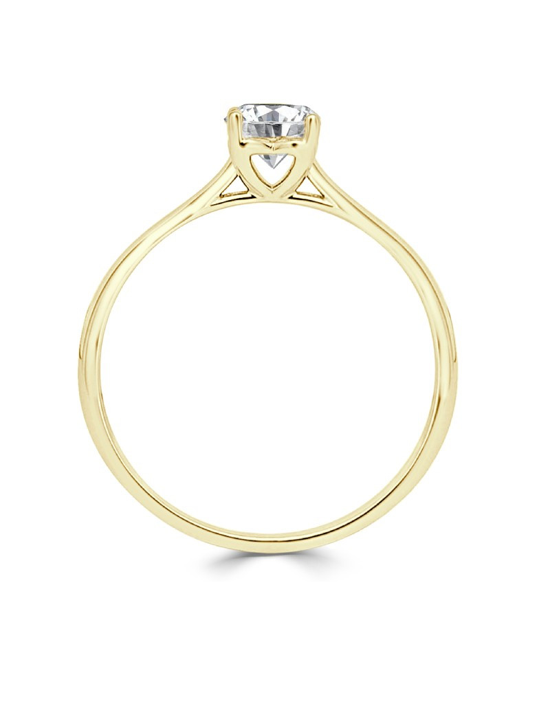 Cupido: Anillo Solitario de Diamante. Sortija de Pedida con 4 Garras