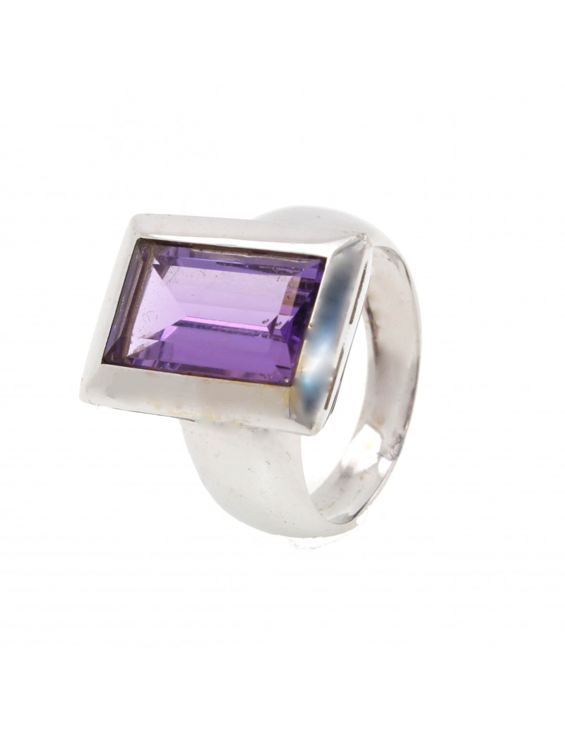 Anillo con Amatista Rectangular · Anillo Grande con Piedra Violeta