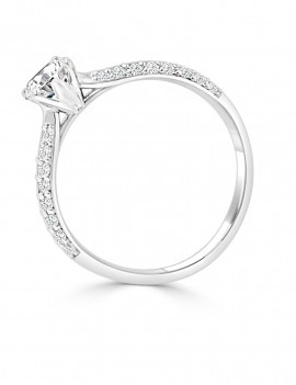 Elsa: Anillo de Compromiso de Diamantes  y Oro Blanco 18k · Marga Mira
