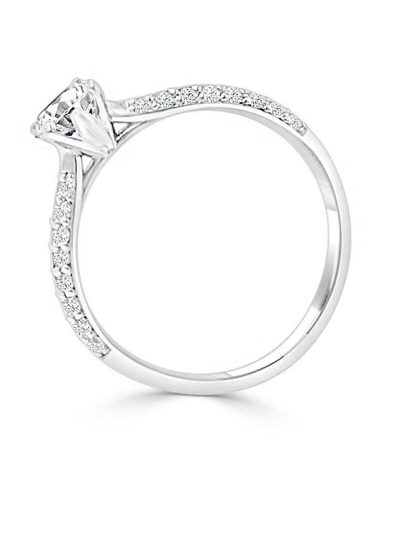 Elsa: Anillo de Compromiso de Diamantes  y Oro Blanco 18k · Marga Mira