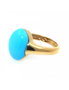 Anillo oro Amarillo 18K con Turquesa