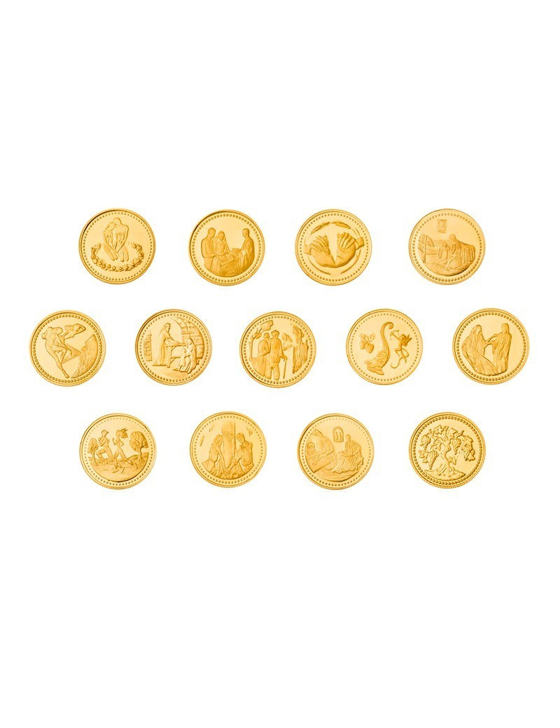 Juego de 13 Arras de Boda de Plata con Chapado Oro 24k