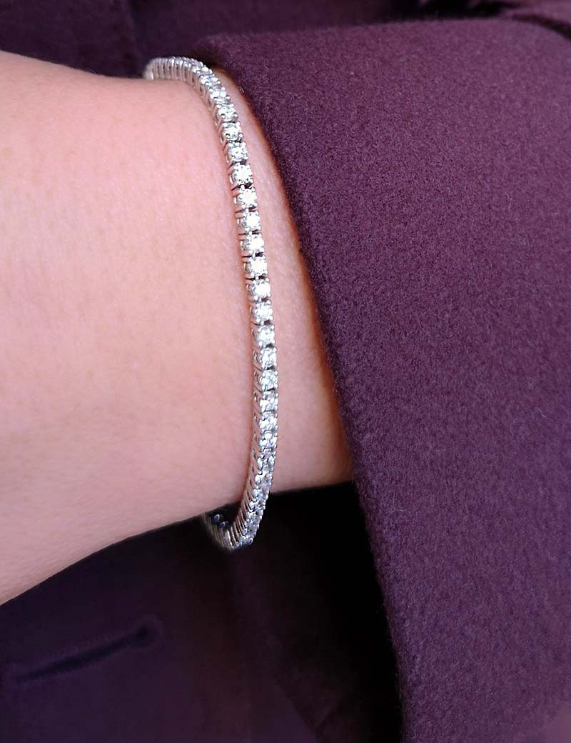 Pulsera Riviere Diamantes Personalizada 1CT Pulsera Diamantes a Medida