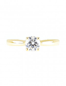 Cupido: Anillo Solitario de Diamante. Sortija de Pedida con 4 Garras