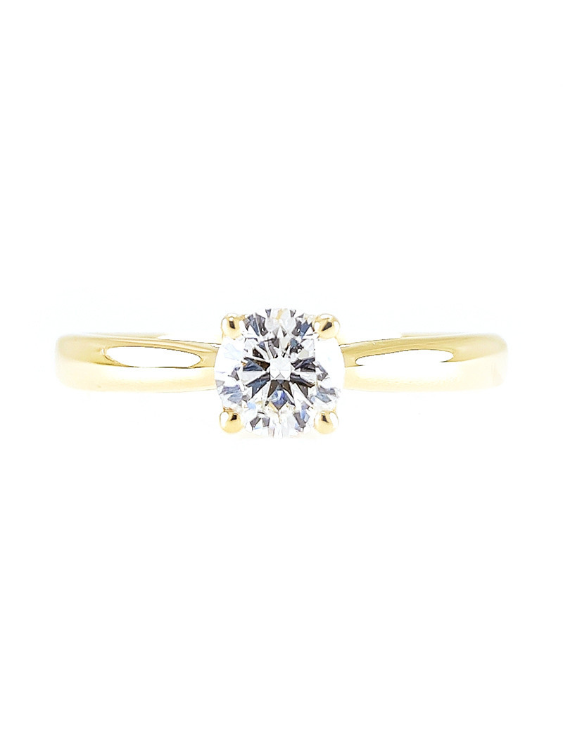 Cupido: Anillo Solitario de Diamante. Sortija de Pedida con 4 Garras