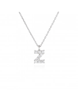 Collar "Letra Z" de Diamantes en Oro Blanco18k