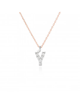 ▷ Collar Letra Y Inicial de Diamantes en Oro Blanco 18k · Marga Mira