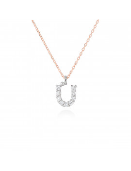 ▷ Collar Letra U Inicial de Diamantes y Oro Blanco 18k · Joyería Marga Mira