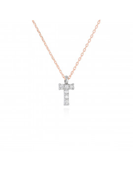 ▷ Collar Letra T Inicial de Diamantes y Oro Blanco 18k · Marga Mira