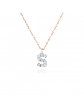 ▷ Collar Letra S Inicial de Diamantes y  Oro Blanco 18k · Marga Mira