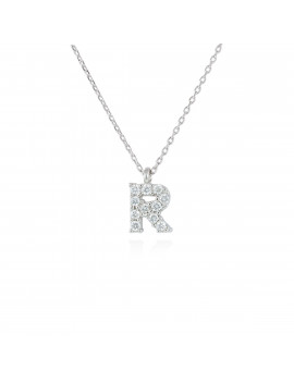 ▷ Collar Letra R Inicial de Diamantes y  Oro Blanco 18k · Marga Mira