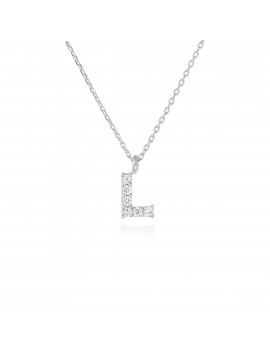 ▷ Collar Letra L Inicial de Diamantes Oro Blanco 18k · Marga Mira