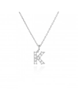 ▷ Collar Letra K Inicial de Diamantes Oro Blanco 18k · Marga Mira