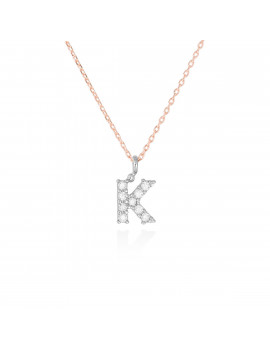 ▷ Collar Letra K Inicial de Diamantes Oro Blanco 18k · Marga Mira