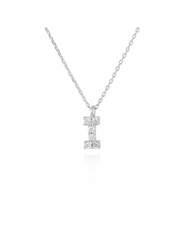 ▷ Collar Letra I Inicial de Diamantes Oro Blanco 18k · Marga Mira