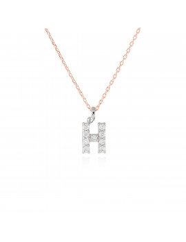 ▷ Collar Letra H Inicial de Diamantes Oro Blanco 18k · Marga Mira