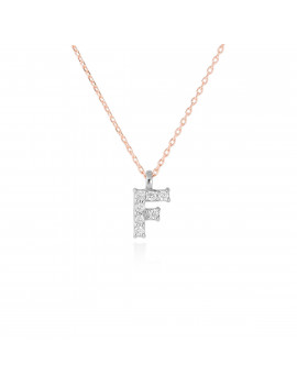 ▷ Collar Letra F Inicial de Diamantes Oro Blanco 18k · Marga Mira