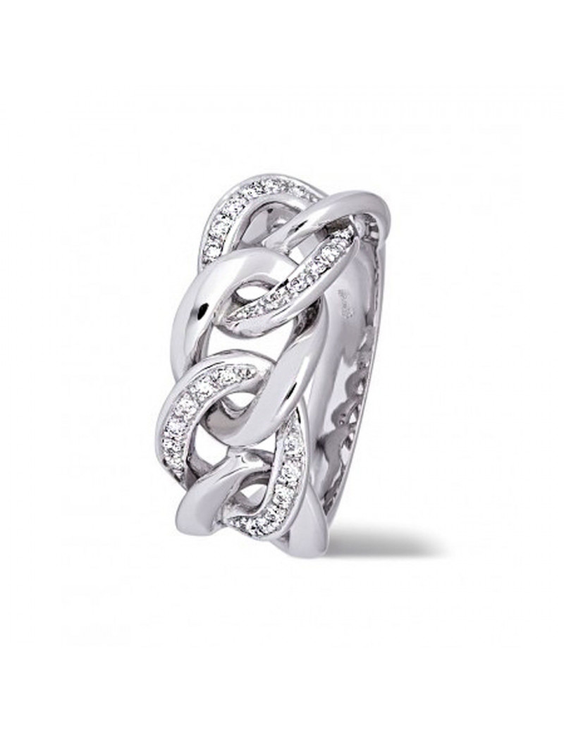 Anillo Eslabones de Diamantes 0,20 cts · Joyería Marga Mira