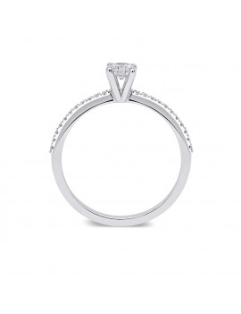 Penelope: Anillo Solitario de Oro Blanco 18kts con Diamante