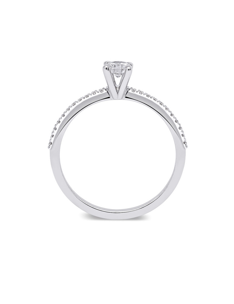 Penelope: Anillo Solitario de Oro Blanco 18kts con Diamante