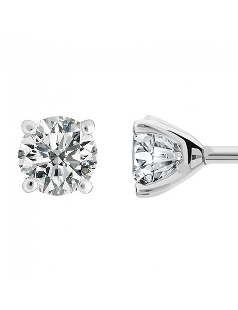 Yulia: Pendientes Dormilonas de Diamantes Oro Blanco 18k