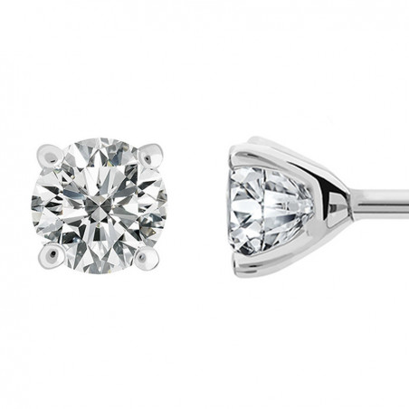 Yulia: Pendientes Dormilonas de Diamantes Oro Blanco 18k