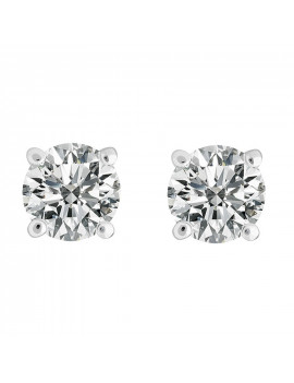 Yulia: Pendientes Dormilonas de Diamantes Oro Blanco 18k