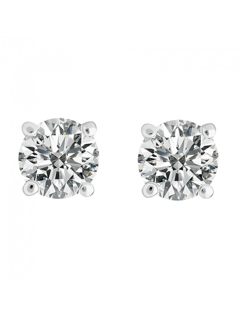 Yulia: Pendientes Dormilonas de Diamantes Oro Blanco 18k