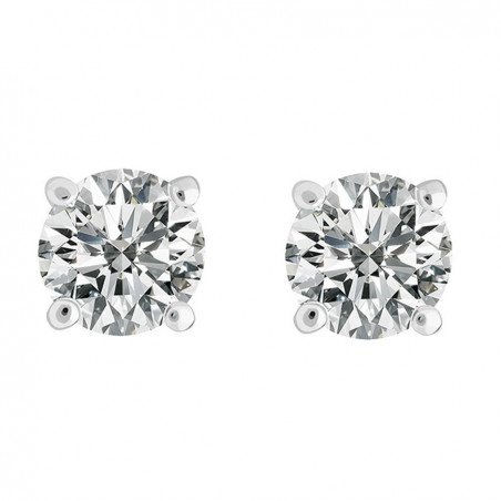 Yulia: Pendientes Dormilonas de Diamantes Oro Blanco 18k