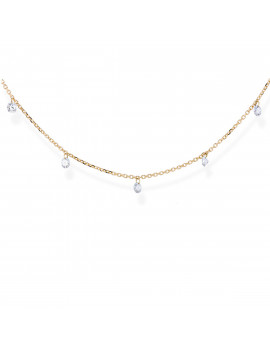 Gargantilla 5 Diamantes Colgantes al Aire 0,50 ct · Joyería Marga Mira