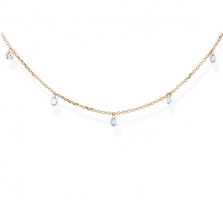 Gargantilla 5 Diamantes Colgantes al Aire 0,50 ct · Joyería Marga Mira