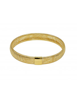 Pulsera Elástica de Oro 18k. Brazalete Flexible de Oro Tejido en Malla