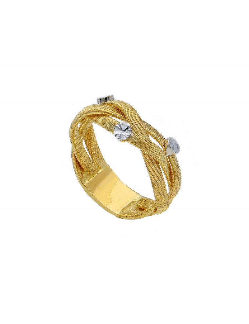 Anillo Tejido de Oro 18k. Sortija de Oro Trenzado · Joyería Marga Mira