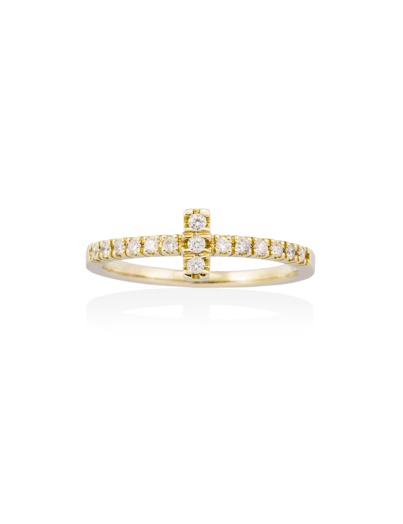 Anillo de Diamantes 0,16 ct. Oro Amarillo 18k · Joyería Marga Mira