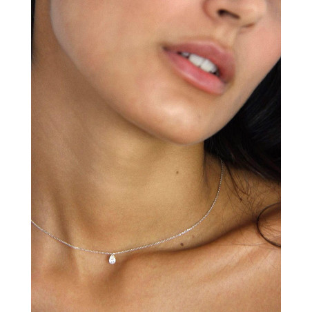 Gargantilla Diamante Pera 0,30 cts  · Collar Diamante Forma de Lágrima