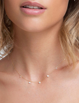 Gargantilla 5 Diamantes Colgantes al Aire 0,50 ct · Joyería Marga Mira