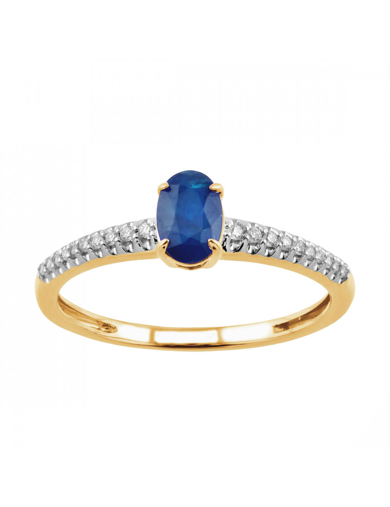 Anillo Zafiro Oval y Diamantes · Joyería Marga Mira