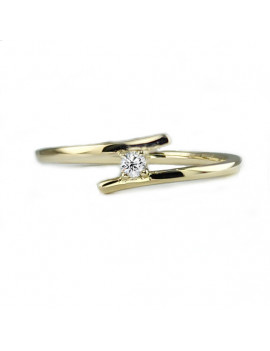 Londres: Anillo Solitario Bypass Diamante Oro Amarillo 18k